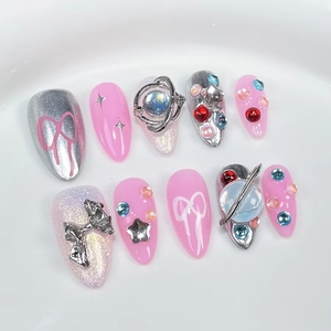<span class=keywords><strong>Uñas</strong></span> Postizas <span class=keywords><strong>de</strong></span> Gel Acrílico <span class=keywords><strong>de</strong></span> Alta Calidad con Diseño <span class=keywords><strong>de</strong></span> Corazón Dulce Sueño, Patrón Personalizado <span class=keywords><strong>de</strong></span> Grano <span class=keywords><strong>de</strong></span> Vaca y Almendra, Estilo Stiletto - Product Image 3