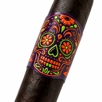 Bandes de cigares personnalisées Sugar Skull, design artistique vibrant du Jour des Morts, autocollants 3D en relief UV pour cigares, merchandising d'artiste