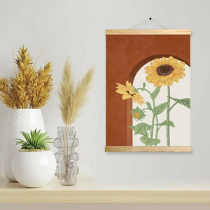 Banner da Parete in Tela di Poliestere con Girasoli ad <span class=keywords><strong>Acquerello</strong></span> Personalizzato, Bellissimo Soggetto Floreale Stampato Digitalmente, Decorazione Murale per la Casa - Product Image 3