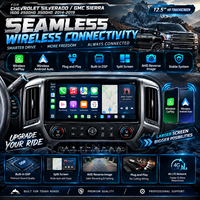 Écran RoadNavi 12,5 pouces, navigation Android pour Chevrolet Silverado GMC Sierra 2014-2019, lecteur multimédia vidéo, CarPlay sans fil