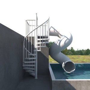 <span class=keywords><strong>Escalier</strong></span> en colimaçon en acier inoxydable 304 personnalisé avec <span class=keywords><strong>toboggan</strong></span> pour <span class=keywords><strong>piscine</strong></span>, équipement de terrain de jeu extérieur : <span class=keywords><strong>toboggan</strong></span> pour escaliers - Product Image 1