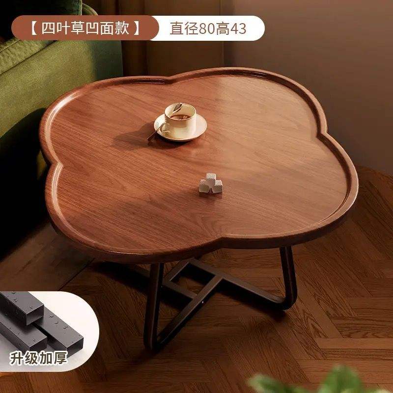 โคลเวอร์สี่แฉก [ดีไซน์เว้าสีวอลนัท] - 80*44 ซม.