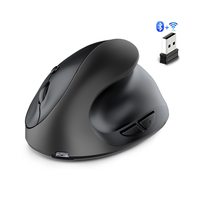 Mouse pengisian daya ergonomis terlaris, Mouse nirkabel vertikal, tangan kanan mode ganda senyap dengan 6 tombol