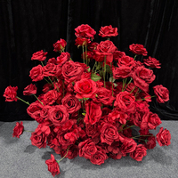 Einfarbige rote Rose künstliche Seide Blumen fabrik Großhandel Blumen kugeln für Mall Fenster dekoration Hochzeit Tisch dekoration