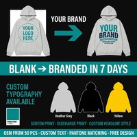Hoodie Oversize Boxy en Coton 330 g/m² à Lettres Superposées, Imprimé Intégral, OEM pour Détaillants E-commerce Mondiaux, MOQ 50 pièces