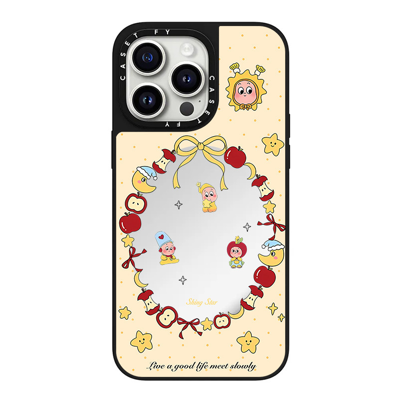 Specchio con cornice nera laterale umana a stella surround Apple