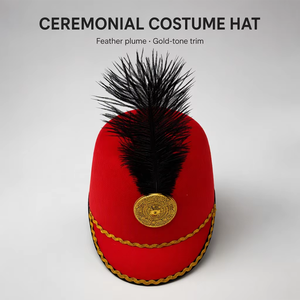 Gorra de Halloween con plumas de caballero para disfraz de banda de percusión, guardia de honor, cosplay o festival - Product Image 3