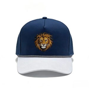 Gorra de Béisbol con Bordado de León, Transpirable, Perforada, Estilo Trucker, Ajustable, con Cierre a Presión, para Golf y Deportes al Aire Libre, con Decoración de Cuerda - Product Image 2