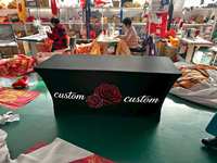 Logo Kustom Bendera Merek Kustom Dicetak Bendera Poliester Cetak Digital Ukuran Kustom untuk Stan Pameran Expo Dunia