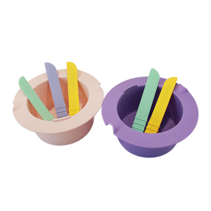 Easy to Clean Food Grade Silicone Wax Warmer Bowls with Non-stick Spatulas and Liner Eco-Friendly Custom Logo Purple Pink - Product Image 4