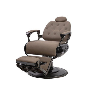 Fauteuil de Barbier Hydraulique Inclinable et Réglable en Hauteur, Rotation à 360 Degrés, en Acier Inoxydable, Style Rétro pour Salon de Coiffure - Product Image 2