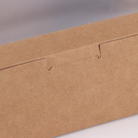 Conteneur alimentaire rectangulaire personnalisé en papier kraft rigide, jetable et recyclable, auto-érectile, imprimé UV quadricolore, pour camping, barbecue, fruits