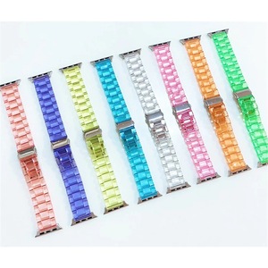 Nuovo cinturino colorato moda donna uomo plastica trasparente trasparente I cinturino cinturino in acrilico per Apple Watch Series 8 7 6 <span class=keywords><strong>5</strong></span> 4 - Product Image 3