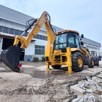 Backhoe Loader Hidrolik Pengangkat 4x4 dengan Logo Kustom, untuk Pertanian dan Multiguna