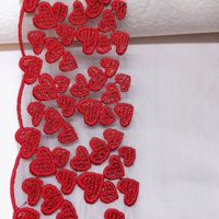 28CM Intensive Eyecatching Rouge Coeur Forme Brodé Dentelle Garniture pour Dames Sexy Lingerie