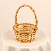 JY fait à la main vintage écologique ovale coeur portable couleur naturelle stockage saule osier tissé panier poignées