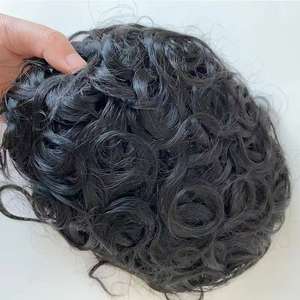 Prótesis Capilar Masculina de Encaje PU para <span class=keywords><strong>Hombre</strong></span>, Reemplazo de Toupee Invisible con Nudos, Cabello Humano Indio Rizado de 24mm, Peluca Masculina - Product Image 2