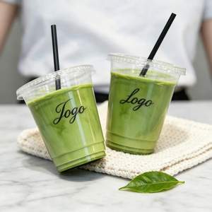 <span class=keywords><strong>Gobelet</strong></span> <span class=keywords><strong>jetable</strong></span> <span class=keywords><strong>transparent</strong></span> en PET avec logo personnalisé, 12-24 oz, pour matcha, café froid, boissons à emporter avec couvercle - Product Image 2