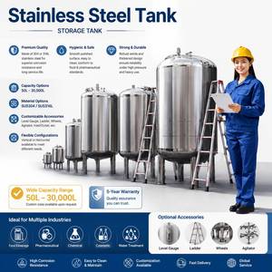 정사각형 스테인리스 스틸 HDPE 화학물질 저장 탱크 (보호 케이지 및 플랜지 뚜껑 포함, ASME 디자인) - Product Image 2