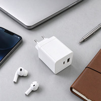 Charger Dinding USB-A Tipe C Dual Port 20W 5V 3A 9V 2.25A 12V 1.8A Colokan EU Merek Terpercaya untuk Ponsel dan Kamera