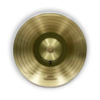 Plaque d'Honneur Musicale Personnalisée Or Pur Au999, Cadeau Souvenir Disque Vinyle