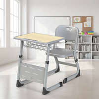 Meubles scolaires en gros, ensembles de bureaux d'école réglables en bois, tables et chaises de classe pour les élèves