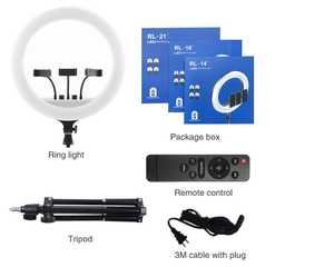 <span class=keywords><strong>Kalio</strong></span>-Anillo de luz con trípode, accesorio con ajuste de 180 grados, 18 pulgadas, para Youtube, Tiktok - Product Image 2