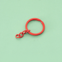 30mm Kleurrijke Emaille Gecoate Zinklegering Sleutelring, Platte Splitsring met 4-delige Ketting voor DIY Sleutelhanger Maken