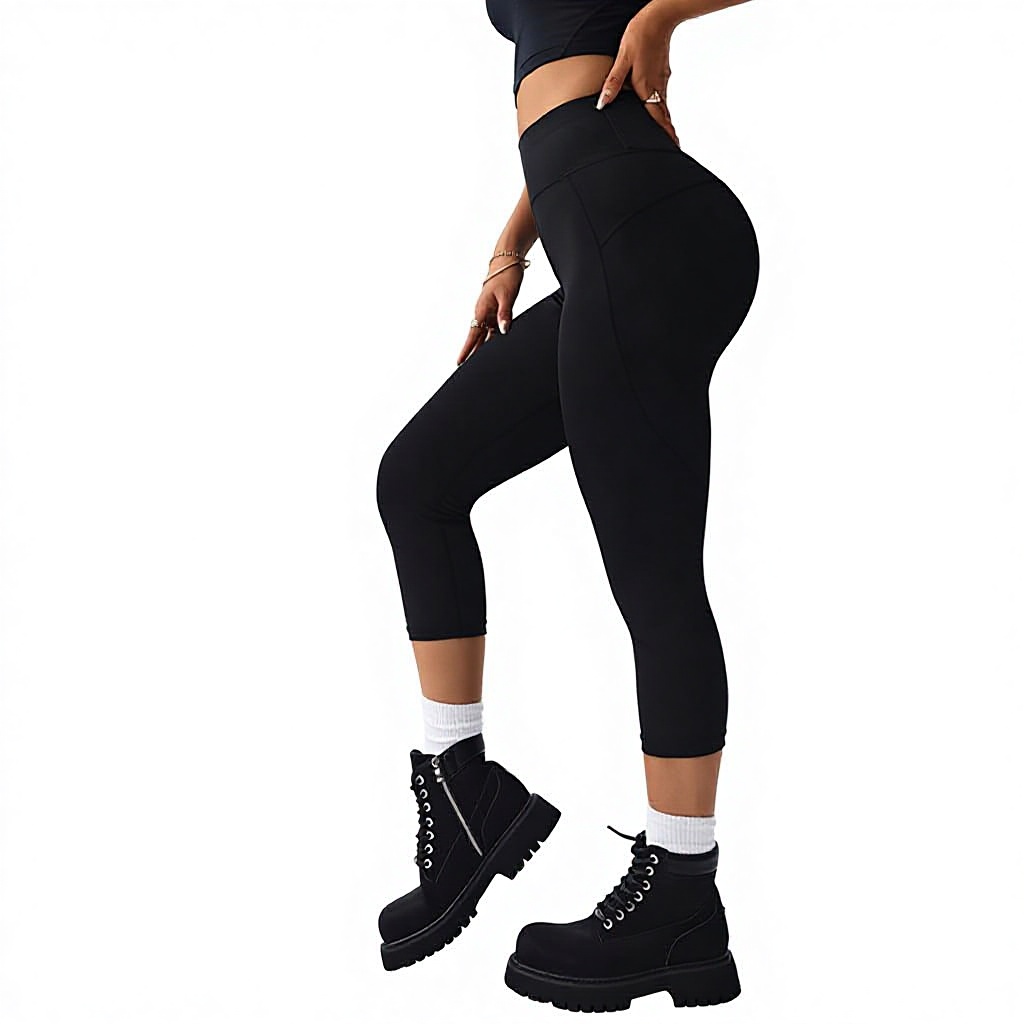 Athleisure Style New Full-Length Polyester Quick-Dry Sports Leggings High-Waist Slimming Butt-Lifting Tight Women's
