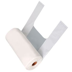 Nhà Máy Trực Tiếp Biểu Tượng Tùy Chỉnh Dày Lớn Nhựa Túi Chân Không Bao Bì Dùng Một Lần Trắng Mua Sắm Áo Thun Túi Cửa Hàng Tạp Hóa - Product Image 1