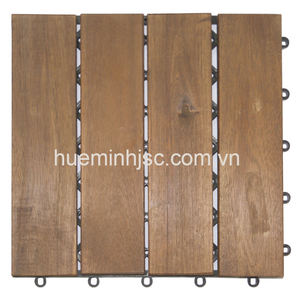 Azulejo de cubierta de madera de acacia-4 listones azulejo de cubierta de madera entrelazada para decoración del hogar en entrada de balcón y Paisajismo de jardín - Product Image 2