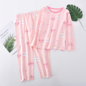 Set di Abbigliamento per Bambine, <span class=keywords><strong>Pigiama</strong></span> in <span class=keywords><strong>Cotone</strong></span> con Stampa di Gatti Carini, Maniche Lunghe, Abbigliamento da Notte per Bambini - Product Image 2