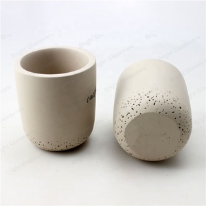 Concrete <strong>Candlestick</strong> <strong>Holders</strong> Grey with Wood Lid Natural Home Decoration Shenzhen Customized More Than 16 Years Experience CN;GUA - Product Image 6