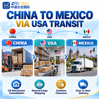 Transitaire maritime Chine-Mexique via les États-Unis pour les matériaux d'emballage et les cartons, livraison DDP porte-à-porte