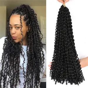 Synthetische Wasserewelle 22-Strähnen 18 Zoll Flechthaar Passion Twist Crochet-Haarverlängerungen Crochet-Zöpfe Haar-Vor-Passion Twist