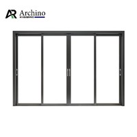 Portes coulissantes extérieures en alliage d'aluminium, double vitrage, isolation thermique, usage intensif, pour hôtels, jardins, garantie 5 ans