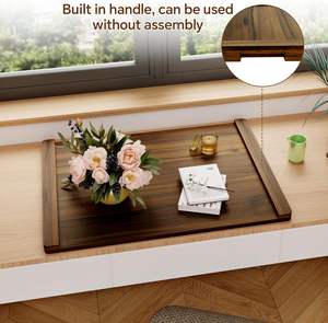 Planche à nouilles <span class=keywords><strong>en</strong></span> <span class=keywords><strong>bois</strong></span> d'acacia, <span class=keywords><strong>couvre</strong></span>-cuisinière - 30 x 22 pouces, protection <span class=keywords><strong>de</strong></span> comptoir prête à l'emploi pour cuisinières électriques et à <span class=keywords><strong>gaz</strong></span> (marron) - Product Image 4