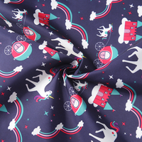Fabrication chinoise 100% Polyester Oxford Pongee designers de luxe licorne tissu imprimé numérique dessin animé tissu imprimé numérique
