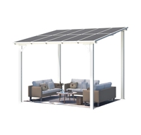 PIOEN 10 'X 8' Petit Gazebo incliné au mur Auvents à toit rigide Pergola robuste Ombre de toit Patio Decks 80 Sq.Ft Couverture (Blanc)