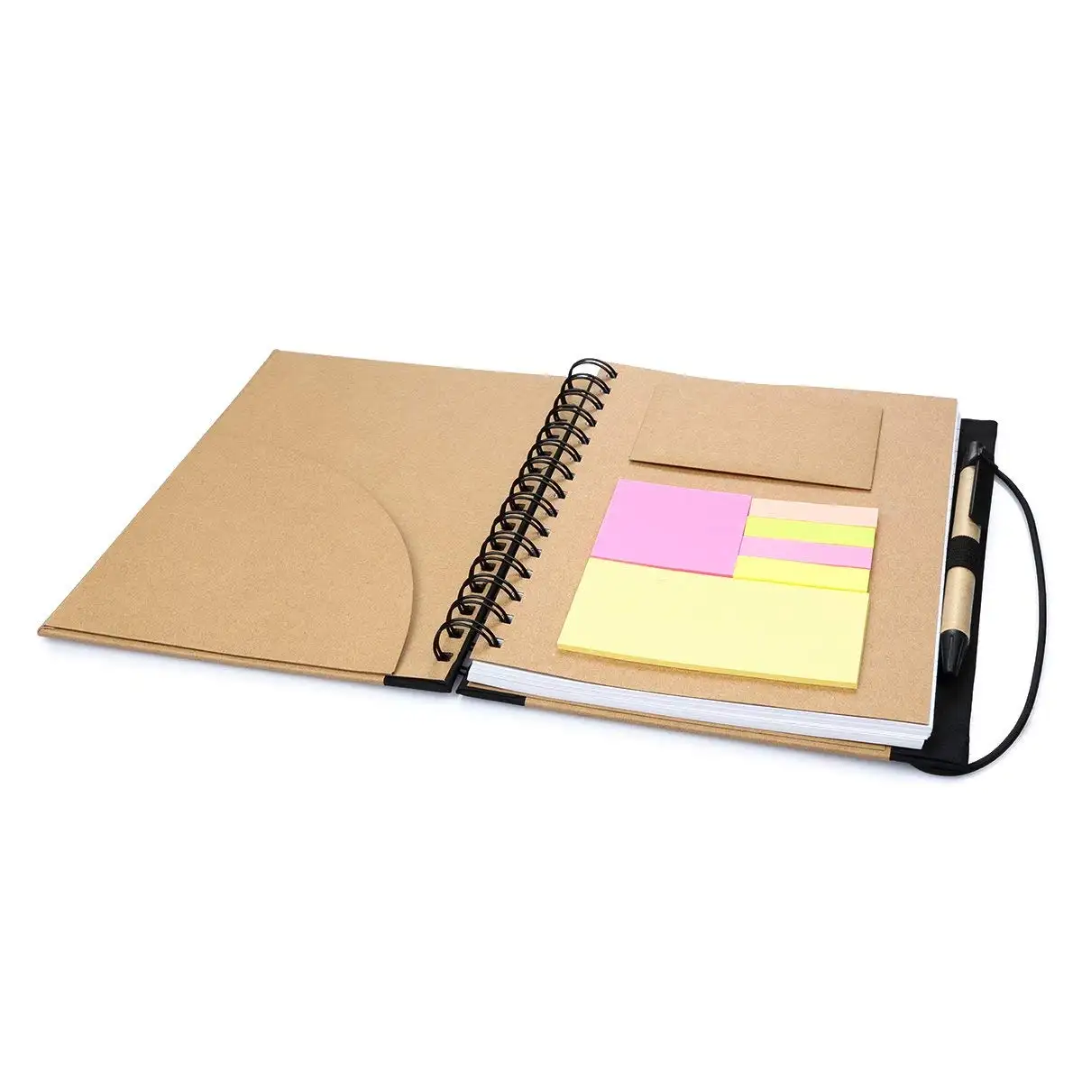 Agenda multifonction pour ordinateur portable, carnet de notes avec calculatrice de 8 chiffres, sac inclus, stylo et calculatrice