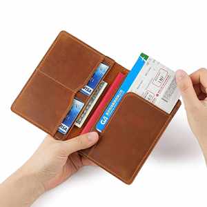 Porta Pasaportes Personalizado de Cuero Genuino Estilo Vintage, Clip de Cuero Vacuno de Primera Capa, Porta Tarjetas Simple - Product Image 1
