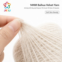 14NM Hundred Flowers Fancy Yarn,6% Wool 61% Recycled Polyester 15% Acrylic 15% Nylon 3% Spandex,Knitting Yarn for Sweater