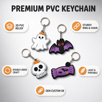 Porte-clés personnalisé en PVC souple pour Halloween, étanche, idéal pour cadeau promotionnel, souvenir, breloque de sac, ou événementiel