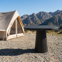 Table pliante moderne légère et portable, réglable en hauteur, en plastique imperméable pour l'extérieur