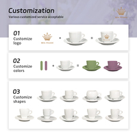 Tasse à café et soucoupe en céramique de chine de bonne os ensemble de tasses à boire personnalisables certifiées UE en porcelaine à motif floral moderne