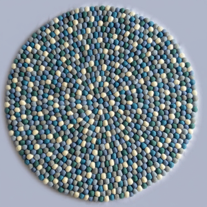 100% Eco-Friendly Wool Felt Ball Rug Handmade in Nepal PET FRIENDLY Low Pile for Living Room Bedroom or Prayer Use - Product Image 1