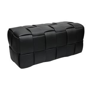 Partner Nordic Living Room <strong>Black</strong> Wide Pu Leather Ottoman Stool <strong>Bench</strong> With <strong>Storage</strong> - Product Image 3