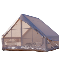 Tente de camping gonflable familiale, style quatre saisons, tissu Oxford, grand espace, design pique-nique, utilisation imperméable