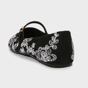 Nuove Scarpe da Donna Primavera/Estate 2025, Ballerine <span class=keywords><strong>Nere</strong></span> <span class=keywords><strong>Mary</strong></span> <span class=keywords><strong>Jane</strong></span> Ricamate con Punta Tonda, Scarpe Basse con Tomaia Bassa - Product Image 5