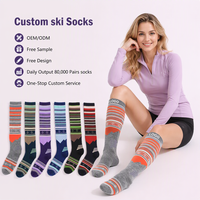Chaussettes de ski en laine mérinos pour adultes, respirantes, anti-transpiration, avec semelles épaisses en tissu éponge, pour la randonnée en extérieur, la neige, adaptées aux jeunes, automne